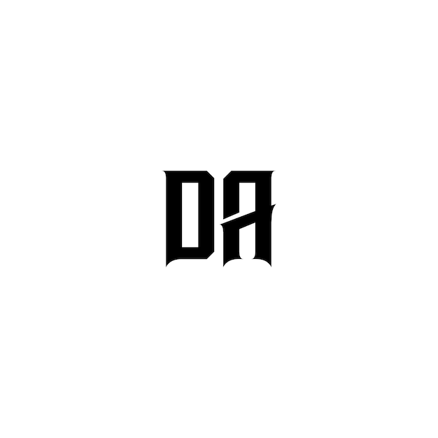 DA monogram logo design letter text name symbol monochrome logotype alphabet character simple logo