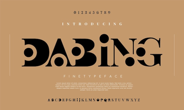 Dabing urban abstract typography Font for sport music digital technology san serif typeface