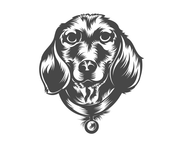 Vector dachshund dog breed vector illustration, dachshund dog vector on white background for t-shirt, logo,