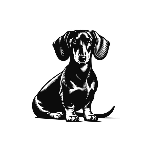 Vector dachshund dog different poses silhouette vector design