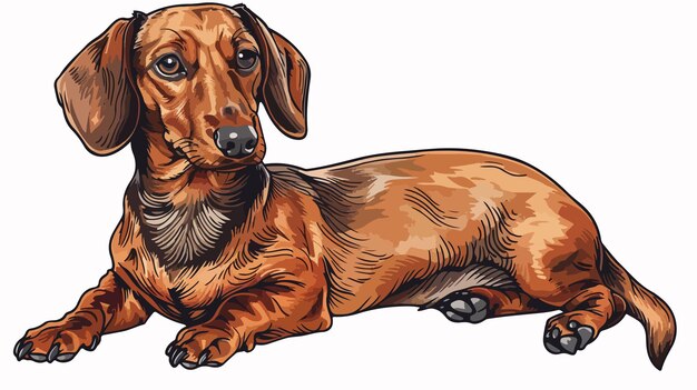 Vector dachshund dog pet vector illustration handdrawn vector