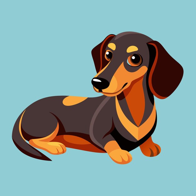 Vector dachshund dog vector illustration