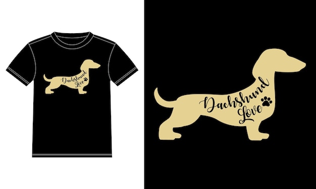 Vector dachshund love dog lover gifts t-shirt design template, car window sticker, pod, cover, isolated