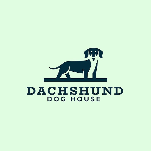 Dachshund negative space dog logo mascot icon illustration