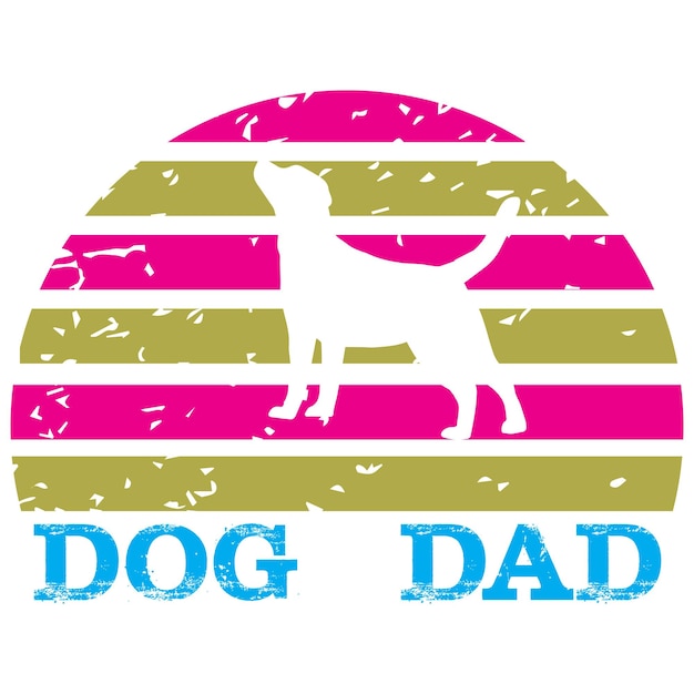 Dad Dog Typography Tshirt Design