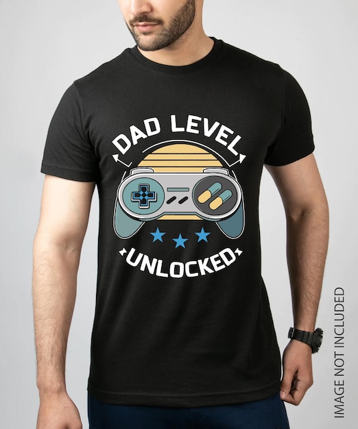 Dad level unlocked fathers day t shirt design