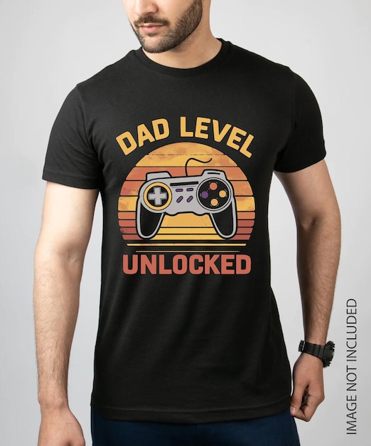 Dad level unlocked fathers day t shirt design