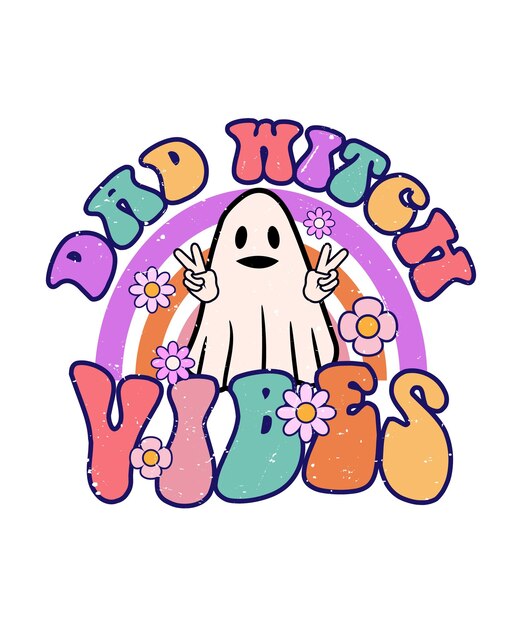 dad witch vibes lettering quote for tshirt design