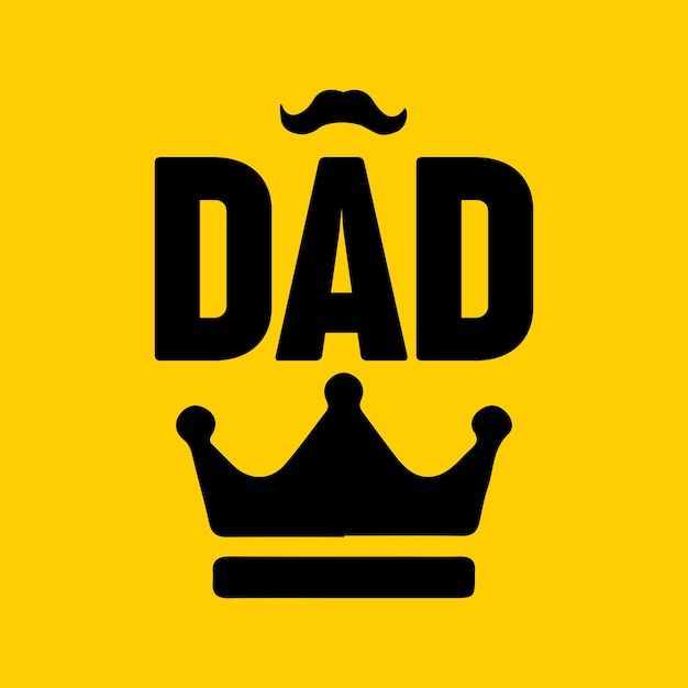 Dad Yellow color background with black design