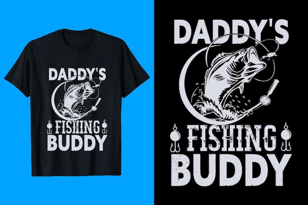 Daddy Fishing Buddy T shirt Design, fishing design