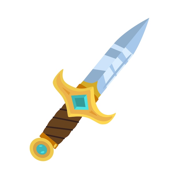 Dagger in cartoon flat style