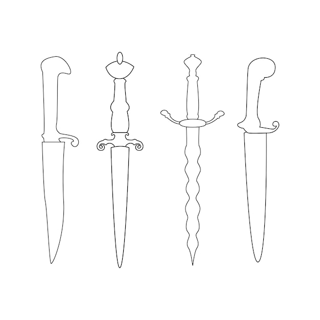 Dagger Line Drawing