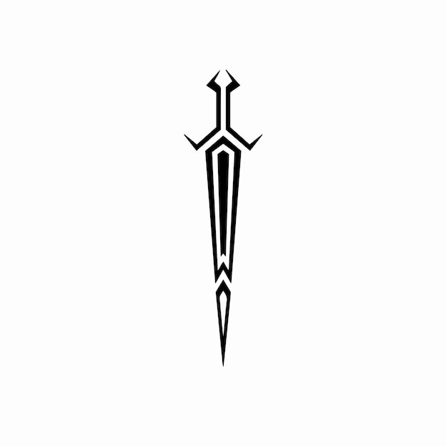 Dagger Symbol Logo Tattoo Design Stencil Vector Illustration