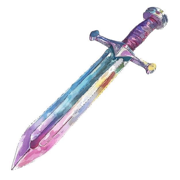 Vector dagger vector illustration in watercolor style