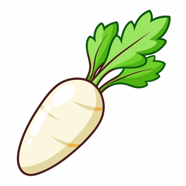 Daikon radish clipart cartoon style vector illustration