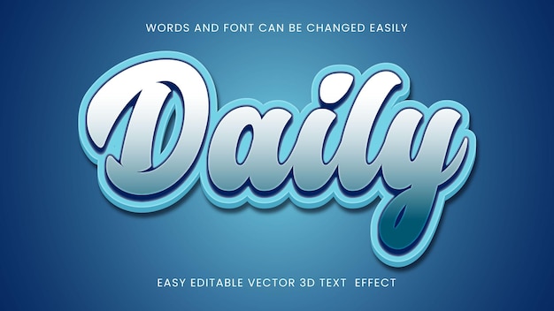 Daily 3d text font style