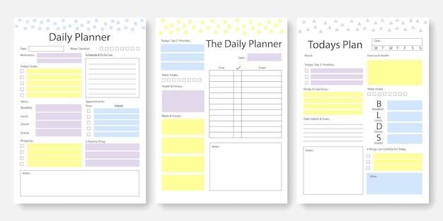 Daily planner template