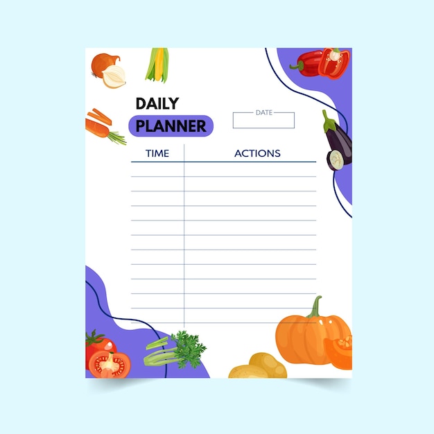 Daily planner template