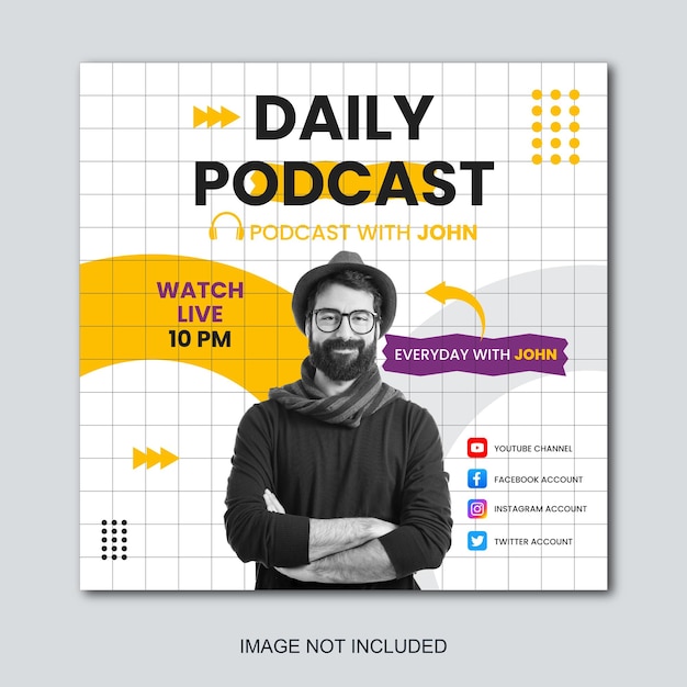 Daily Podcast Social Media Banner Template