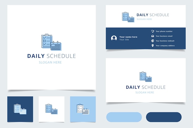 Daily schedule logo design with editable slogan branding