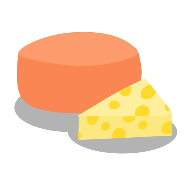 Dairy Piece of cheese Day of cheese and milk Flat vector illustration Illustration design Vector