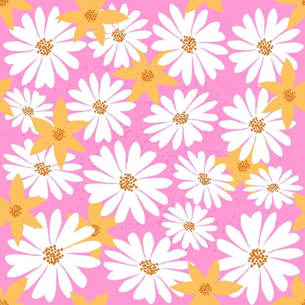 Daisies on a pink background