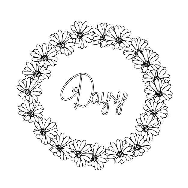 Daisy flower floral elements hand drawn elements