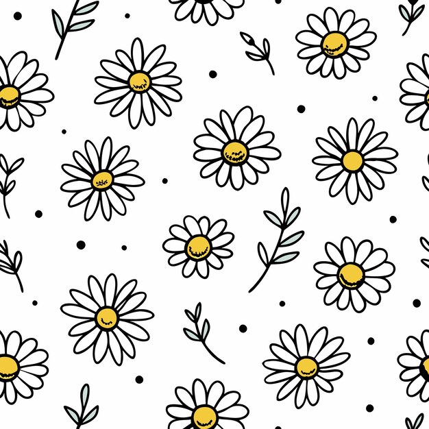 Vector daisy flower pattern