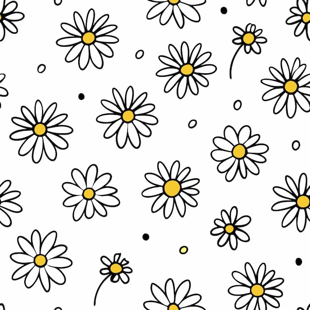 Vector daisy flower pattern