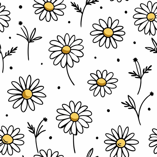 Vector daisy flower pattern