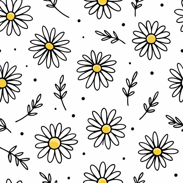 Vector daisy flower pattern