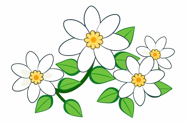 daisy flower set with white background