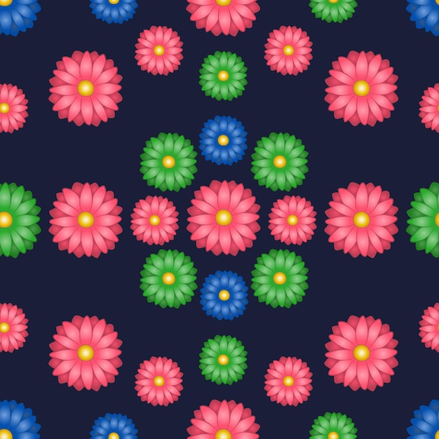 Daisy Seamless pattern Endlessly repeating pattern Vlue background Summer flower