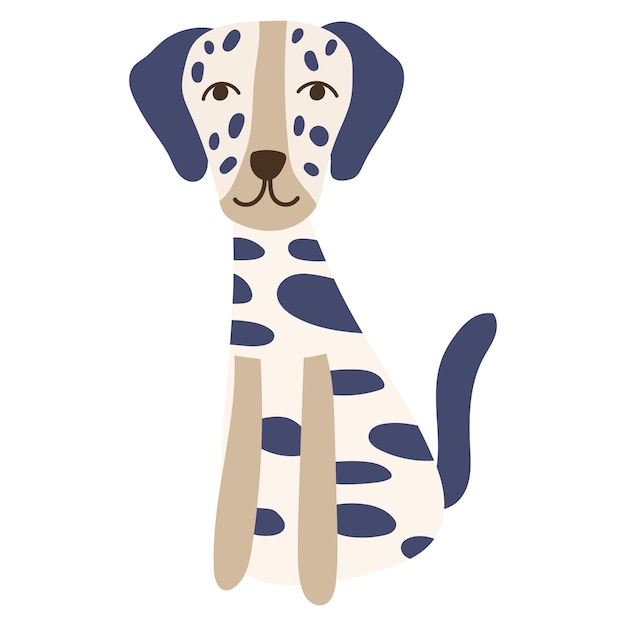 Dalmatian Dog Breed on isolated background Vector illustration