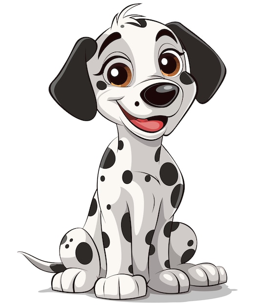 Dalmatian Dog cartoon vector illustration Happy Dalmatian Puppy vector image