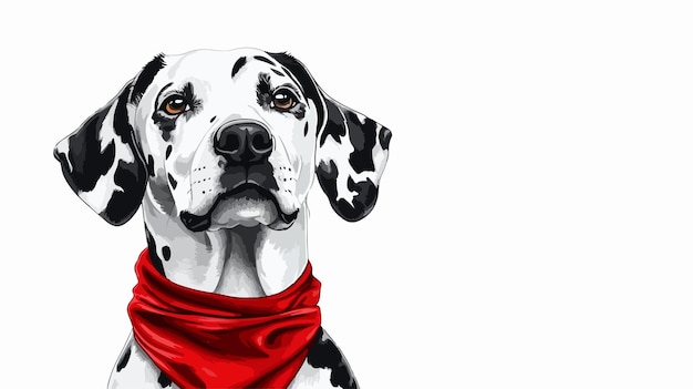 Vector dalmatian dog with red bandana vector illustration