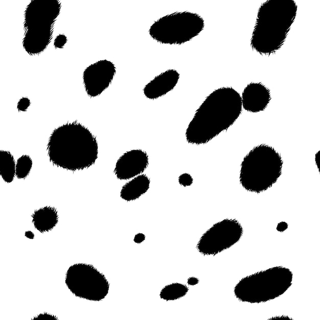 dalmatian seamless pattern cow skin texture Spotted background Black and white dalmatian animal