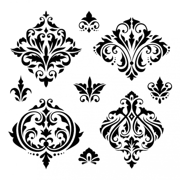 Damask Floral Baroque Elements