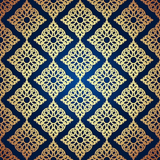 Damask gold seamless background