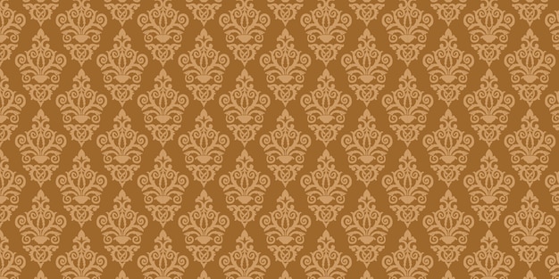 Damask pattern brown background