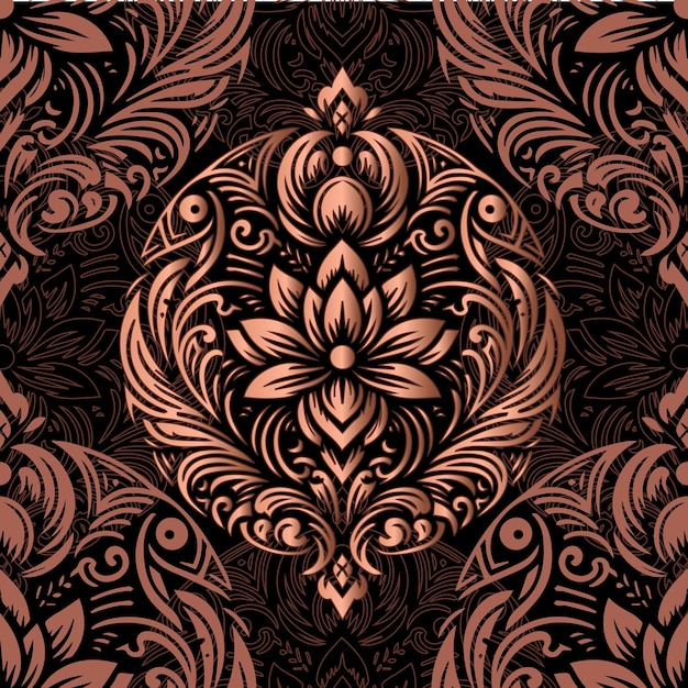 Damask seamless floral motif pattern element a