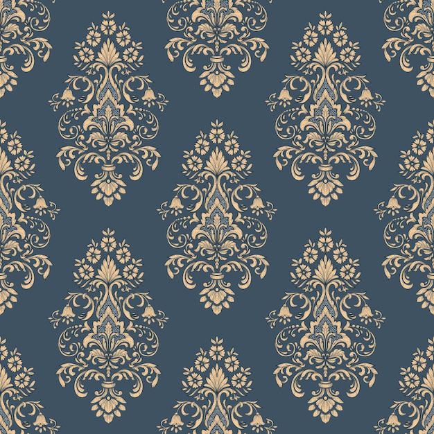 damask seamless pattern background. Classical luxury old fashioned damask ornament