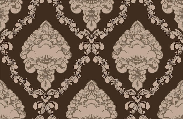 Damask seamless pattern element Vector classical luxury old fashioned damask ornament royal victorian seamless texture for wallpapers textile wrapping Vintage exquisite floral baroque template