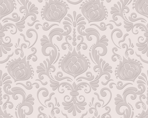 Damask seamless pattern element Vector floral damask ornament vintage illustration