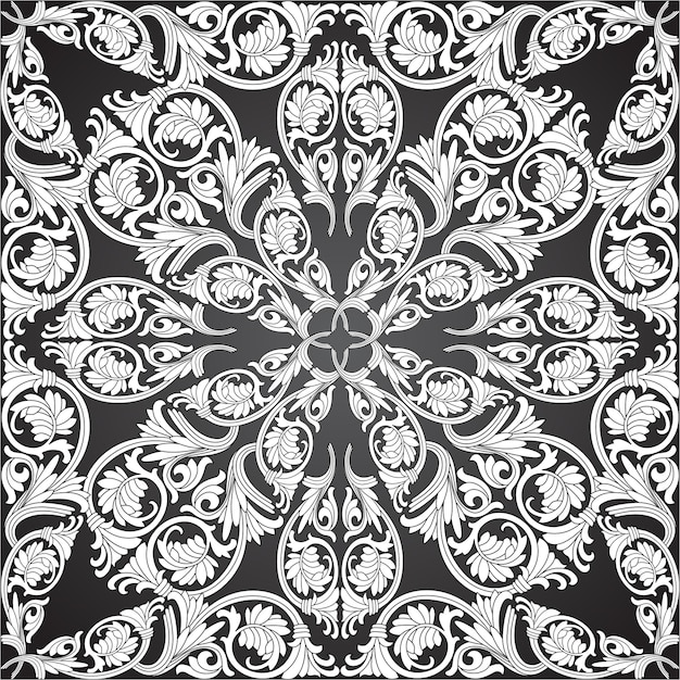 Damask Seamless With Baroque Ornaments