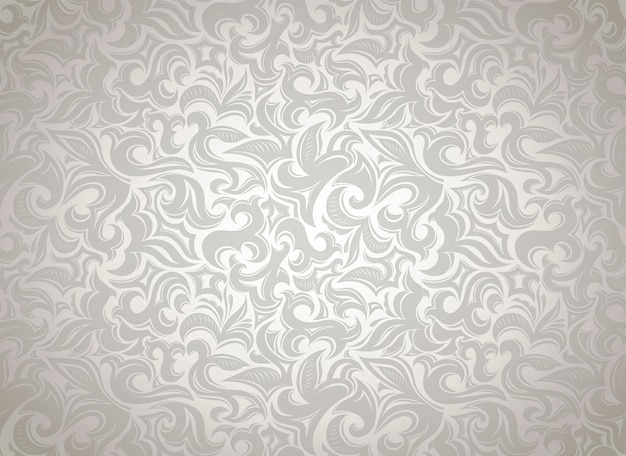 Damask vintage white background with floral elements in Gothic Baroque style Royal texture vector Eps 10