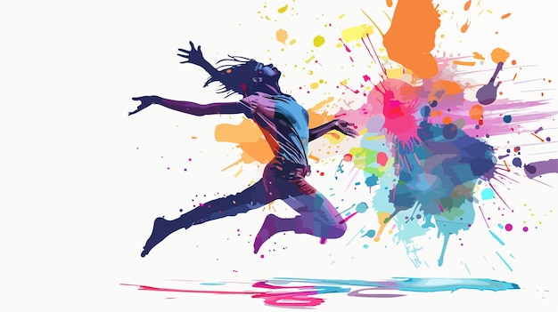 Dance is His Life Mixed Media Flat Vector Isolated