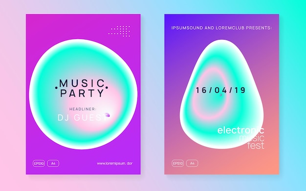 Dance Party Trendy Electro Event Linear Glitch For Magazine H