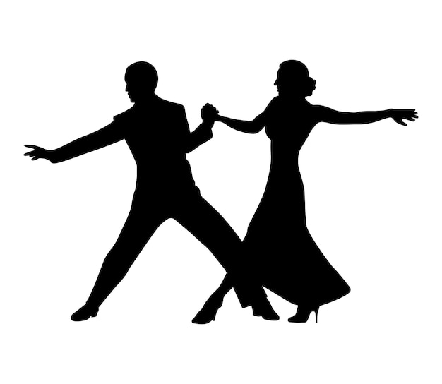 Dance people silhouette vector