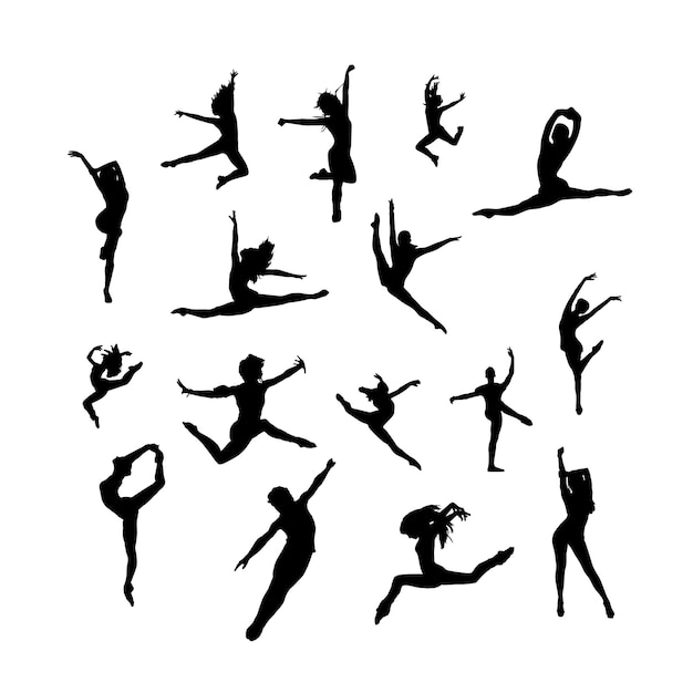 Dance silhouette set of dancer silhouettes